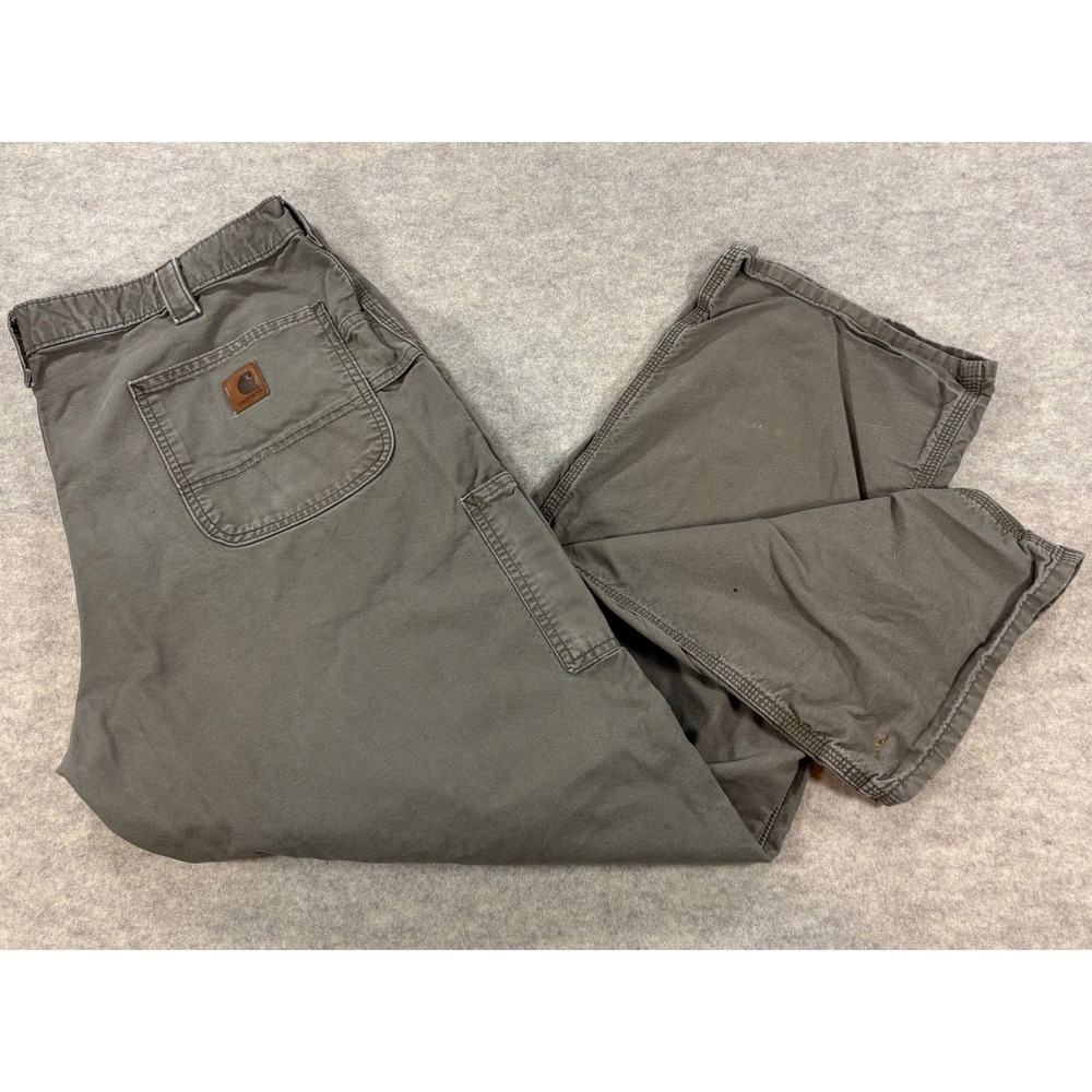 Carhartt B151 LBR Gray Canvas Original Dungaree Fit Work Pants Mens 40x32